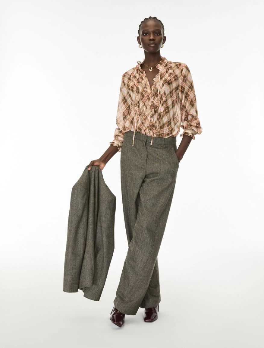CAMICIA FLUIDA<BR/>Kaki IBLEDOTTO 001 IBLUES