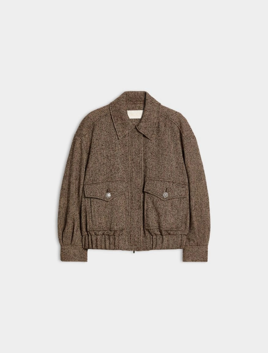 GIACCA IN TWEED<BR/>Marrone IBLESEDRA 001 IBLUES