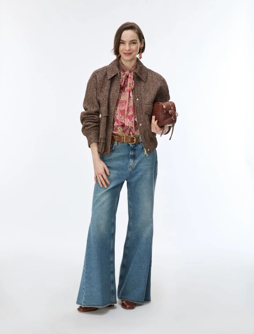 GIACCA IN TWEED<BR/>Marrone IBLESEDRA 001 IBLUES