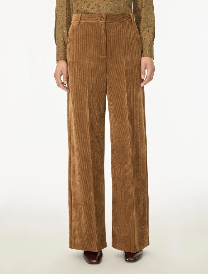 PANTALONI IN VELLUTO<BR/>Nocciola IBLFANFARA 004 IBLUES