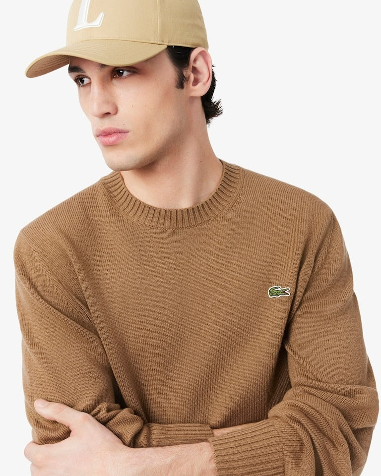 Maglione a girocollo in lana cardata AH2916 SIX LACOSTE