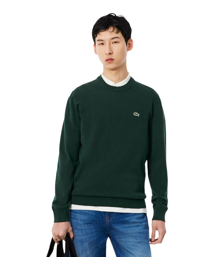 Pullover Lacoste Uomo in Cotone Organico Girocollo<BR/> AH3225 YZP LACOSTE