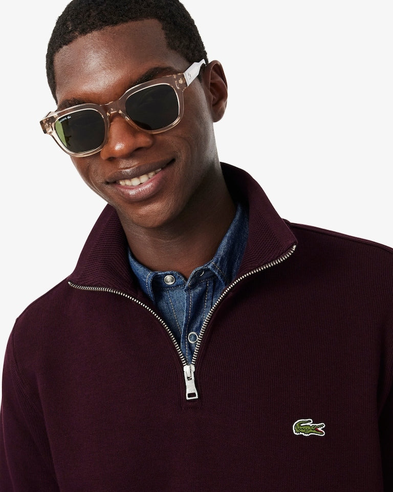 Felpa interlock a collo alto con zip<BR/><BR/> SH1927 3KE LACOSTE