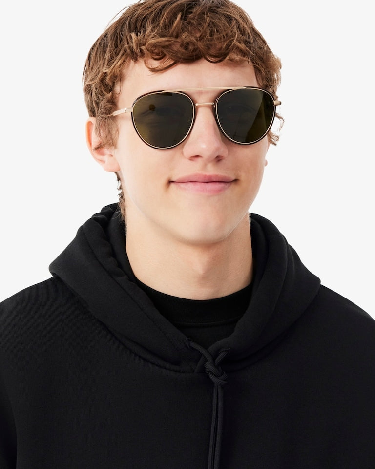 Felpa con cappuccio in tessuto felpato<BR/> SH8863 031 LACOSTE