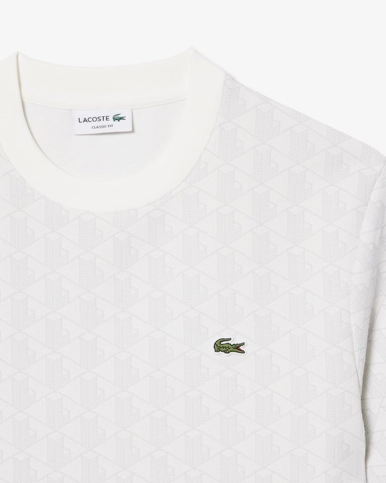 T-shirt slim fit con monogramma jacquard<BR/><BR/> TH1197 4IW LACOSTE