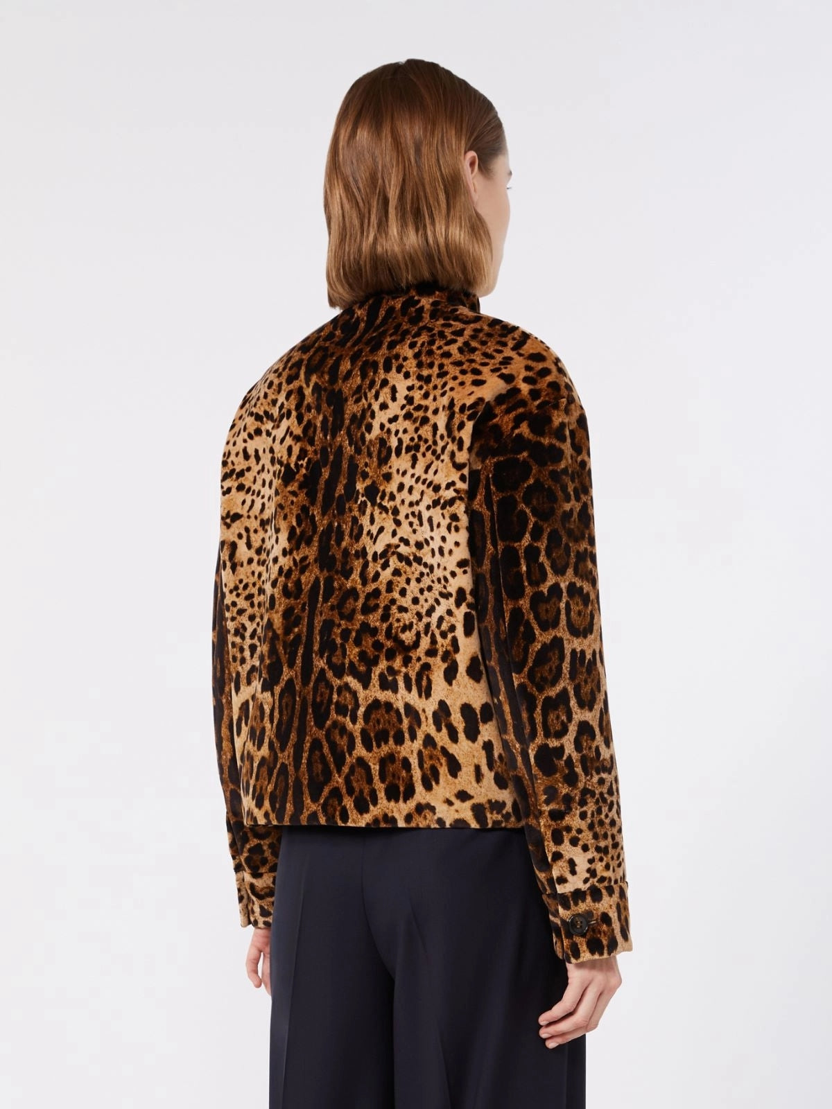 STUDIO<BR/>Giacca boxy in velluto liscio stampato -Leopardato MSTEDRO 001 MAX MARA