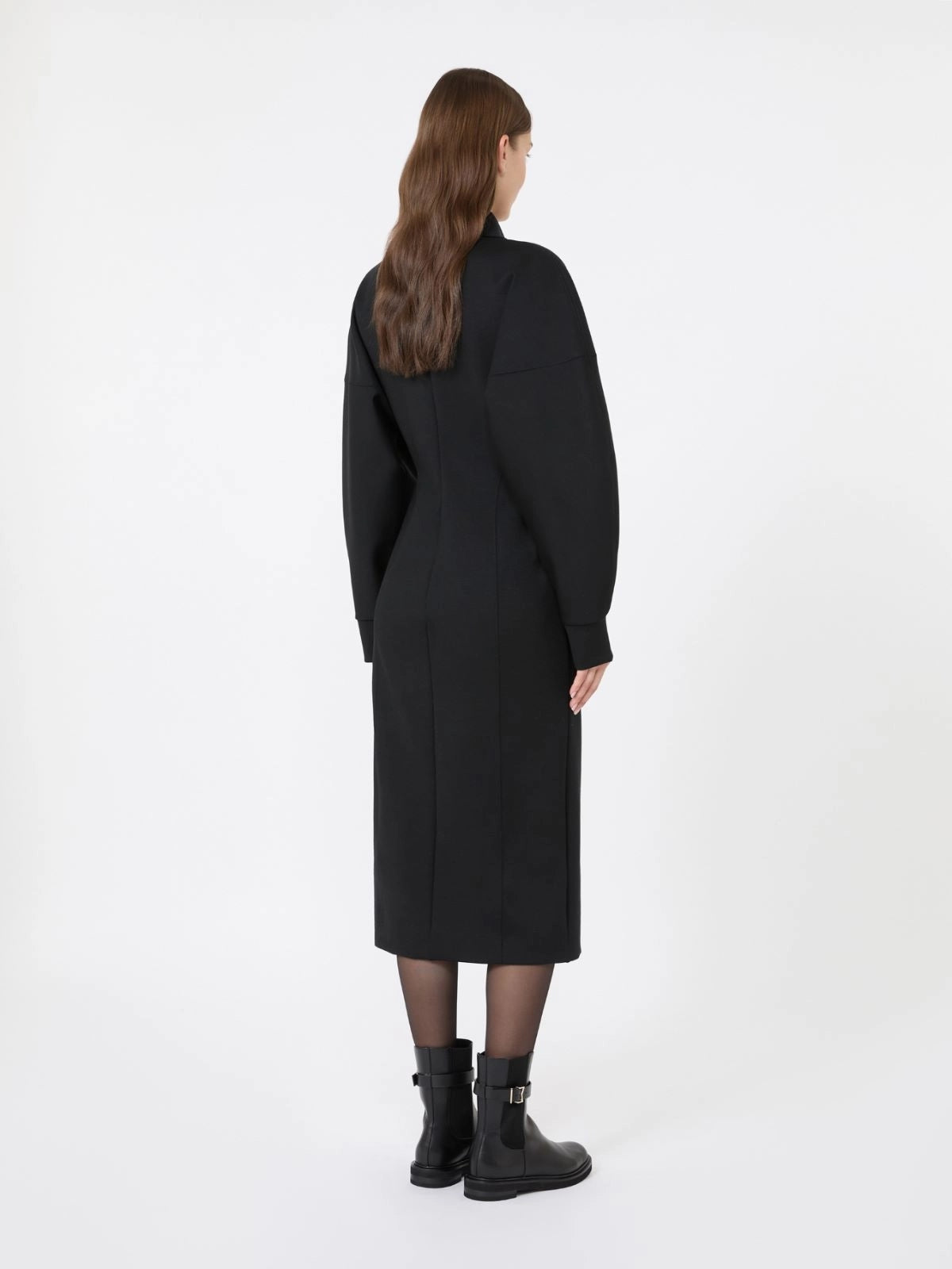 MAX MARA<BR/>Abito in jersey di lana e Lyocell - Nero MXMCAPO 004 MAX MARA