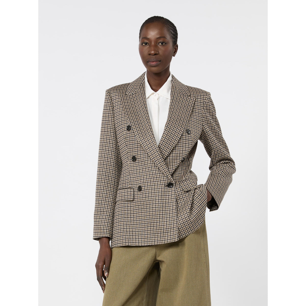 GIACCA IN JERSEY DI VISCOSA E LANA PIED DE POULE MXMECCELSO 001 MAX MARA