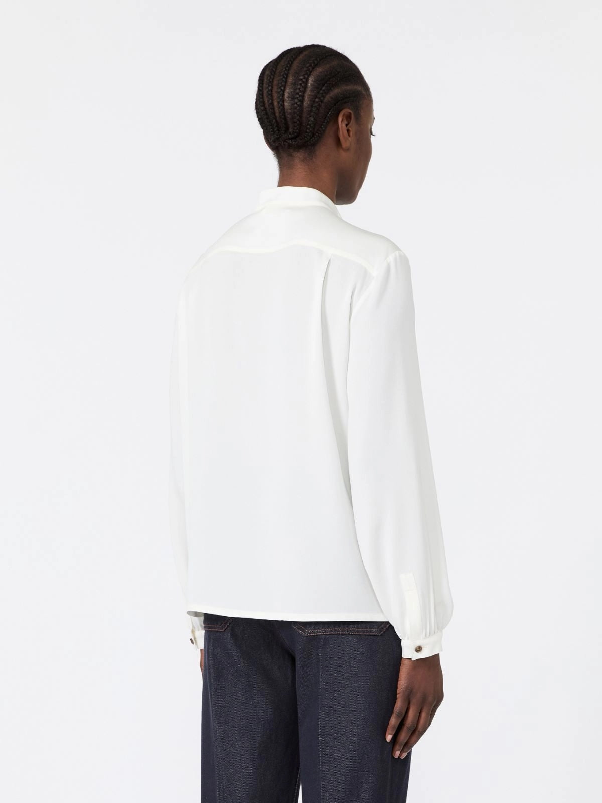 MAX MARA<BR/>Camicia in charmeuse di seta con volant - Seta MXMLECCIO 001 MAX MARA
