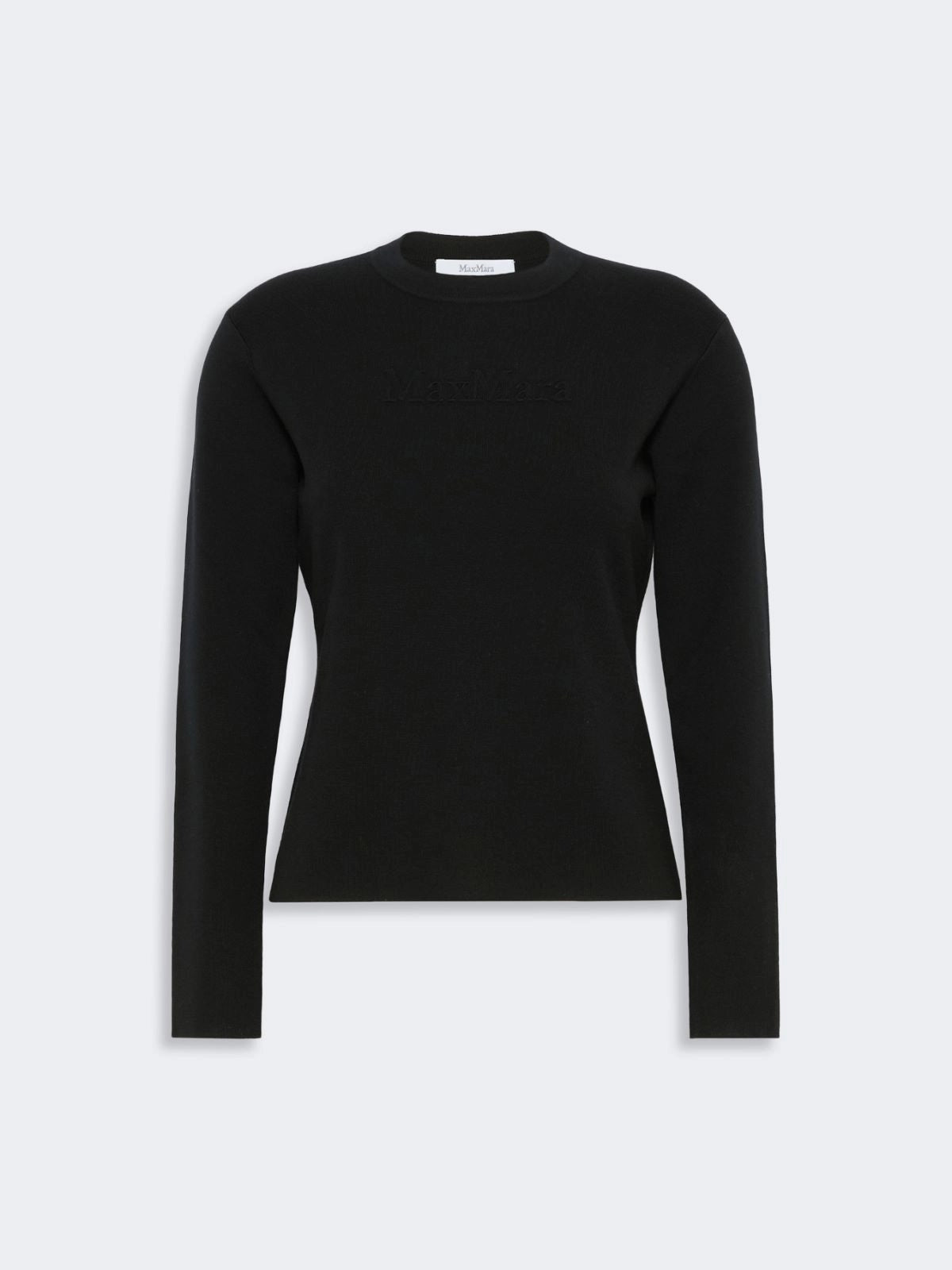 MAX MARA<BR/>Maglia in filato di lana con logo a rilievo - Nero MXMMANTO 003 MAX MARA