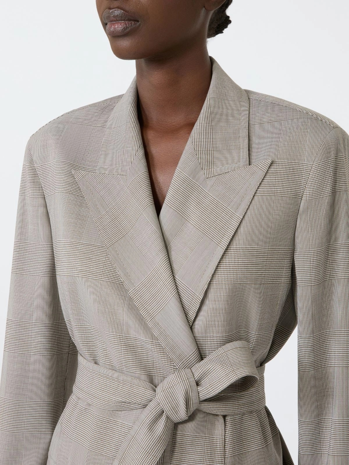 MAX MARA<BR/>Giacca a vestaglia in lana Principe di Galles - Verde oliva MXMNASELLO 003 MAX MARA