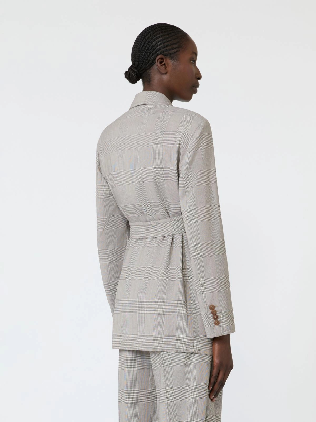 MAX MARA<BR/>Giacca a vestaglia in lana Principe di Galles - Verde oliva MXMNASELLO 003 MAX MARA
