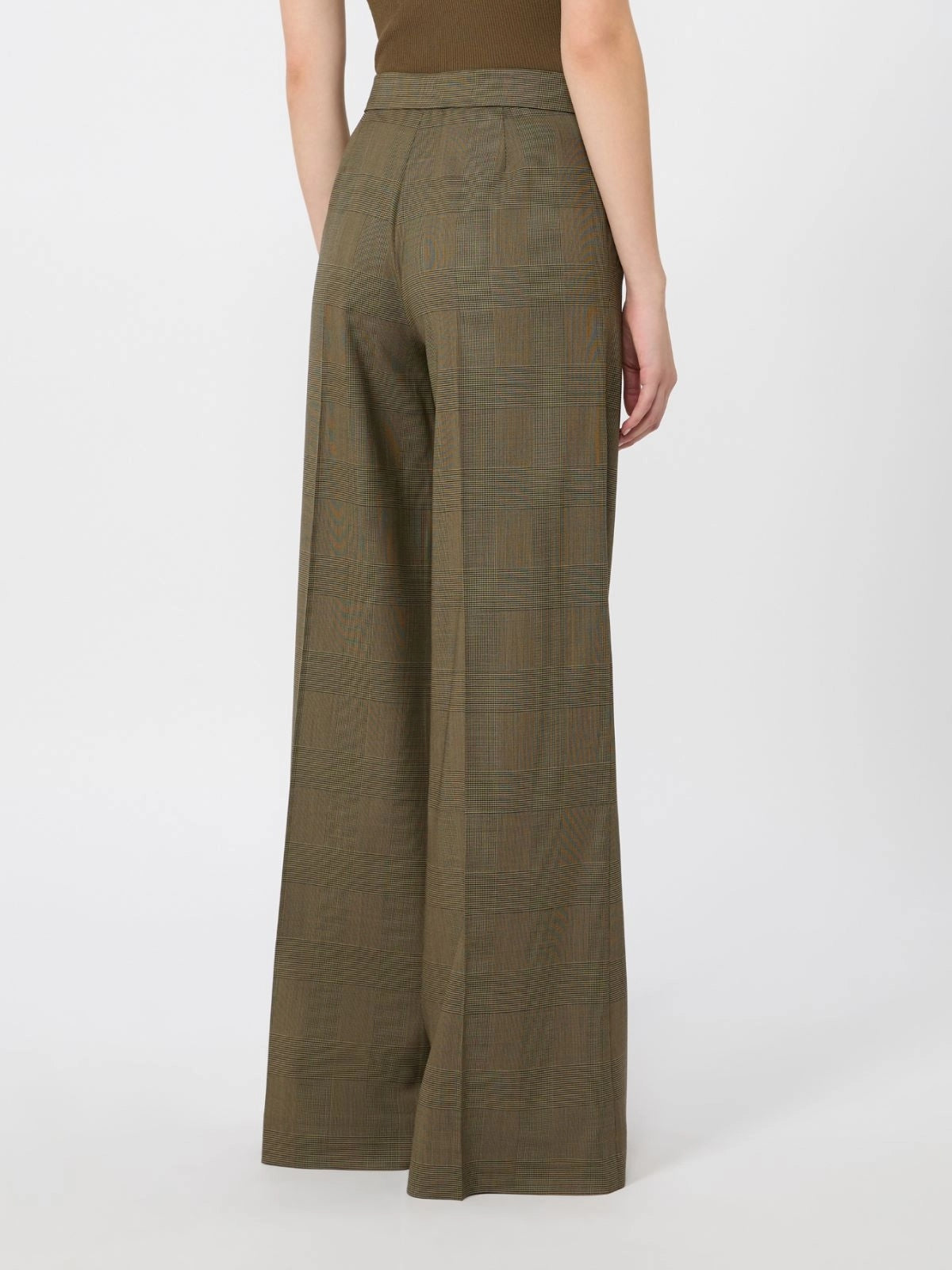 MAX MARA<BR/>Pantalone in lana Principe di Galles - Verde kaki MXMNETTO 002 MAX MARA