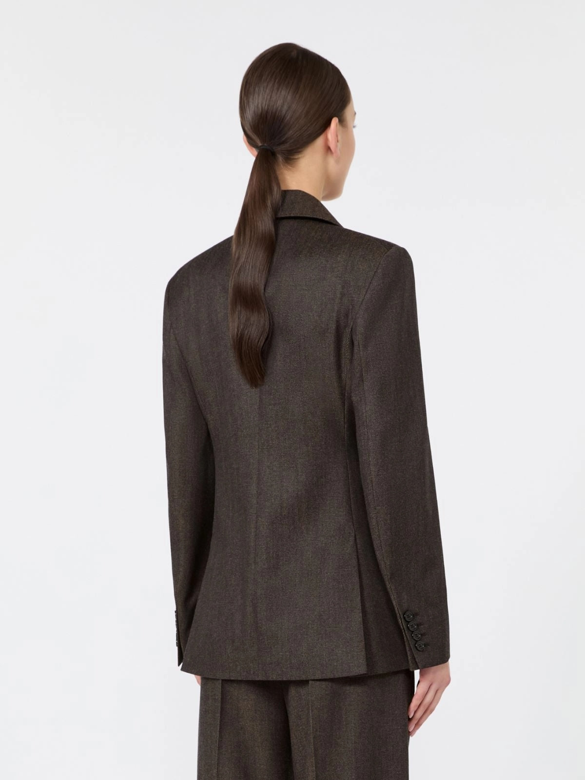 MAX MARA<BR/>Blazer sfiancato in lana effetto denim - Nero-marrone MXMNEUTRO 057 MAX MARA