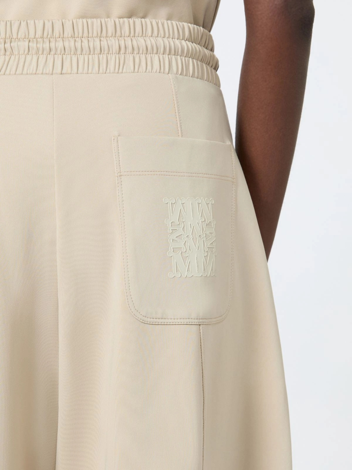 MAX MARA<BR/>Pantalone barrel leg in jersey tecnico di cotone - Roccia MXMOLMO 005 MAX MARA
