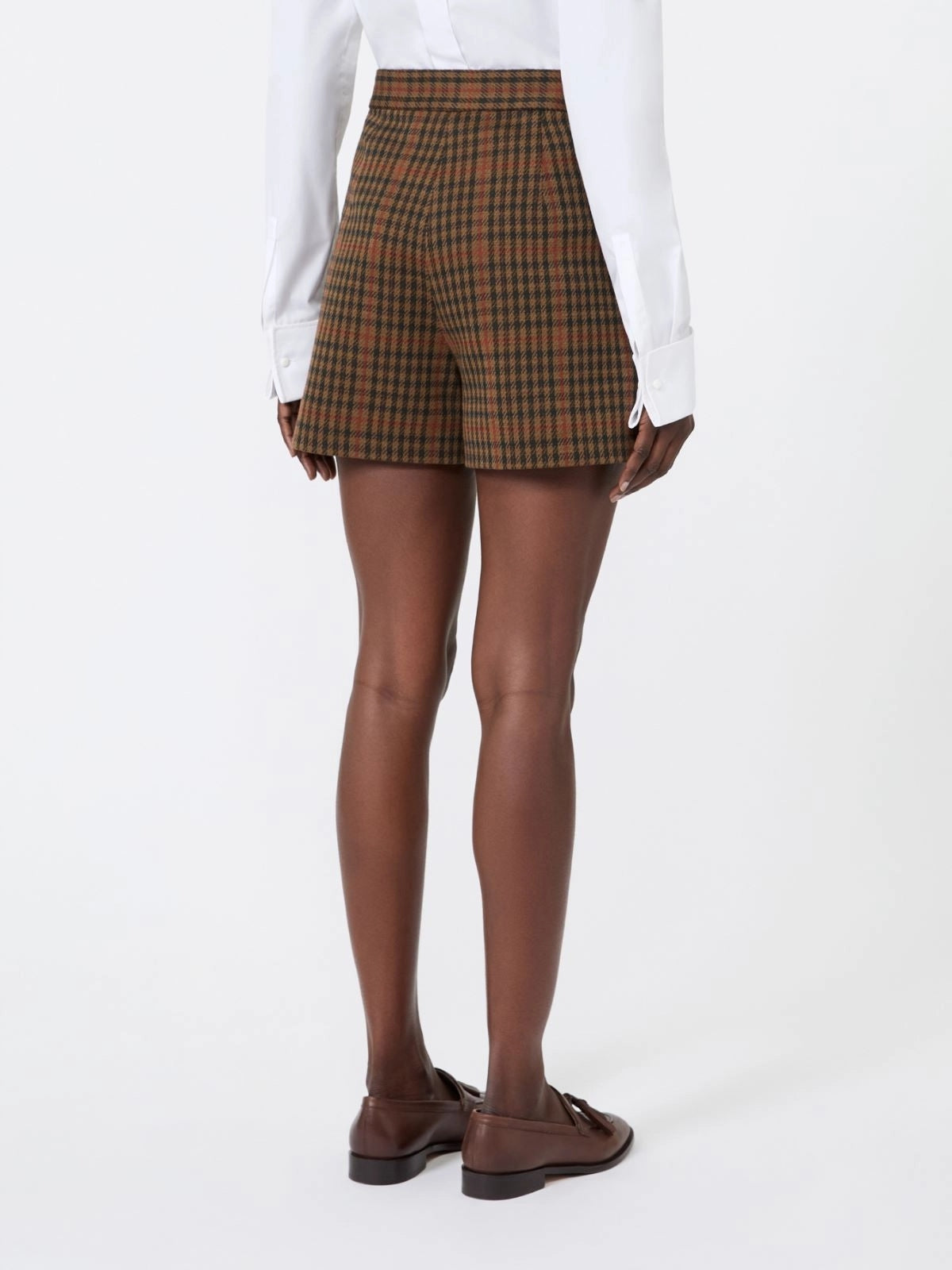 MAX MARA<BR/>Short in jersey Principe di Galles - Cuoio MXMPARATA 002 MAX MARA