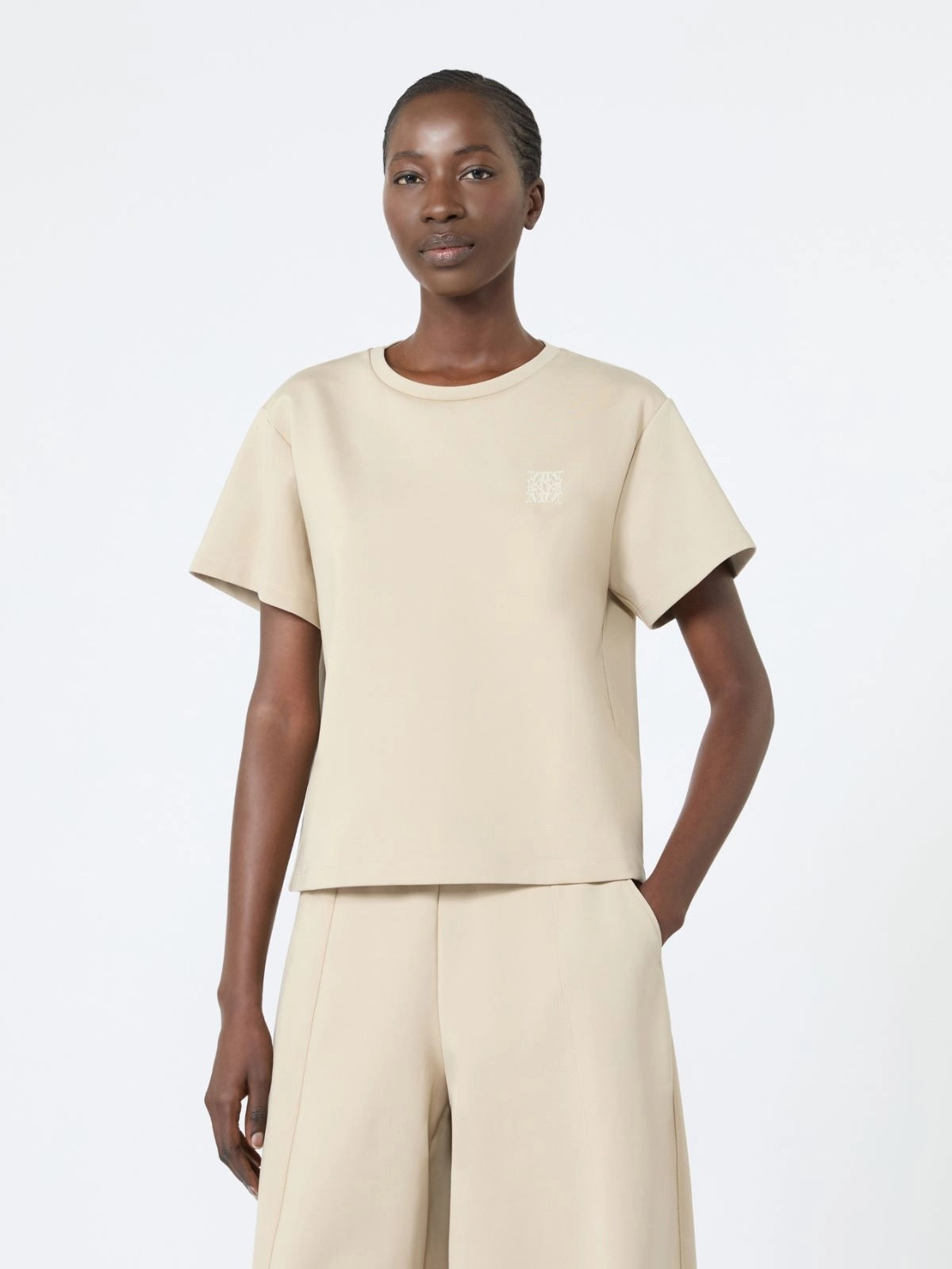 MAX MARA<BR/>T-shirt boxy in jersey di cotone - Roccia MXMQUAGGA 005 MAX MARA