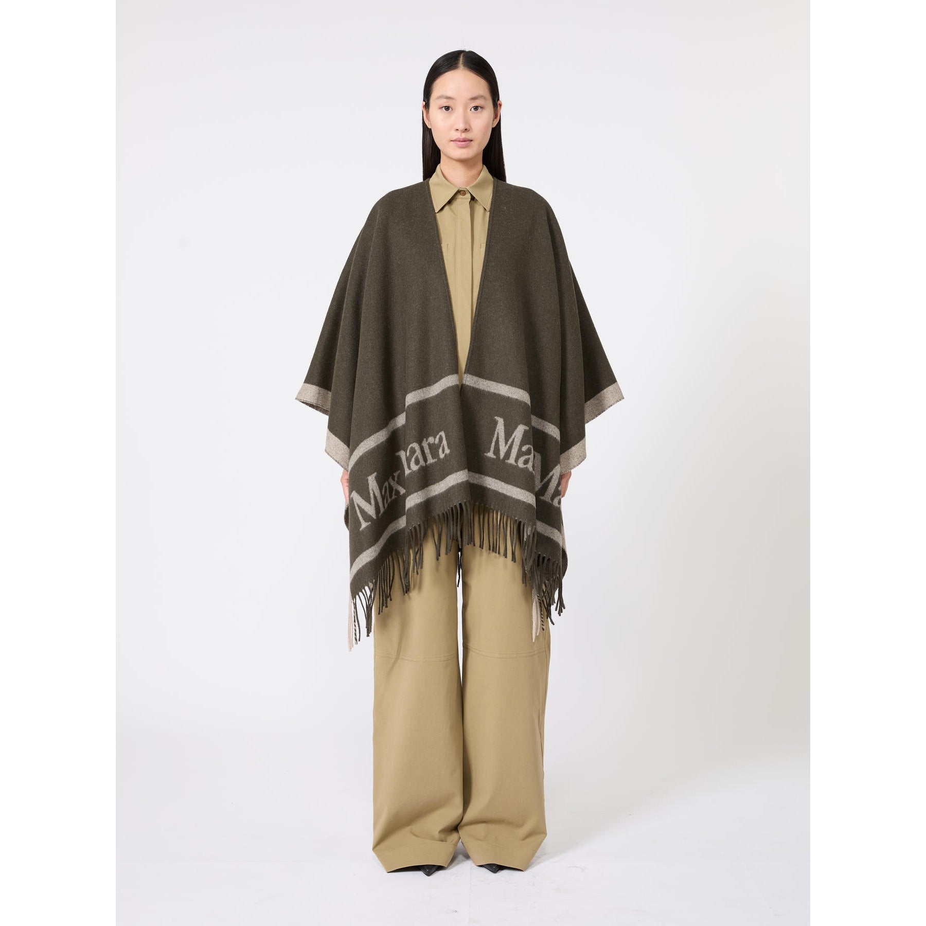 MAXMARA ACCESSORI<BR/>Poncho in lana jacquard HILDE 004 MAX MARA ACCESSORI