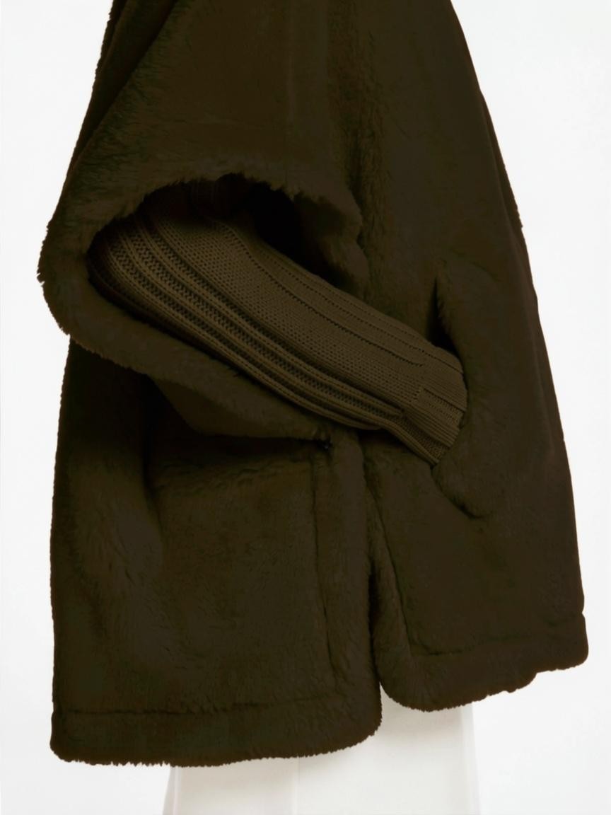 MAXMARA ACCESSORI<BR/>Mantella in Teddy di alpaca e lana - Ebano TEBE1 014 MAX MARA ACCESSORI