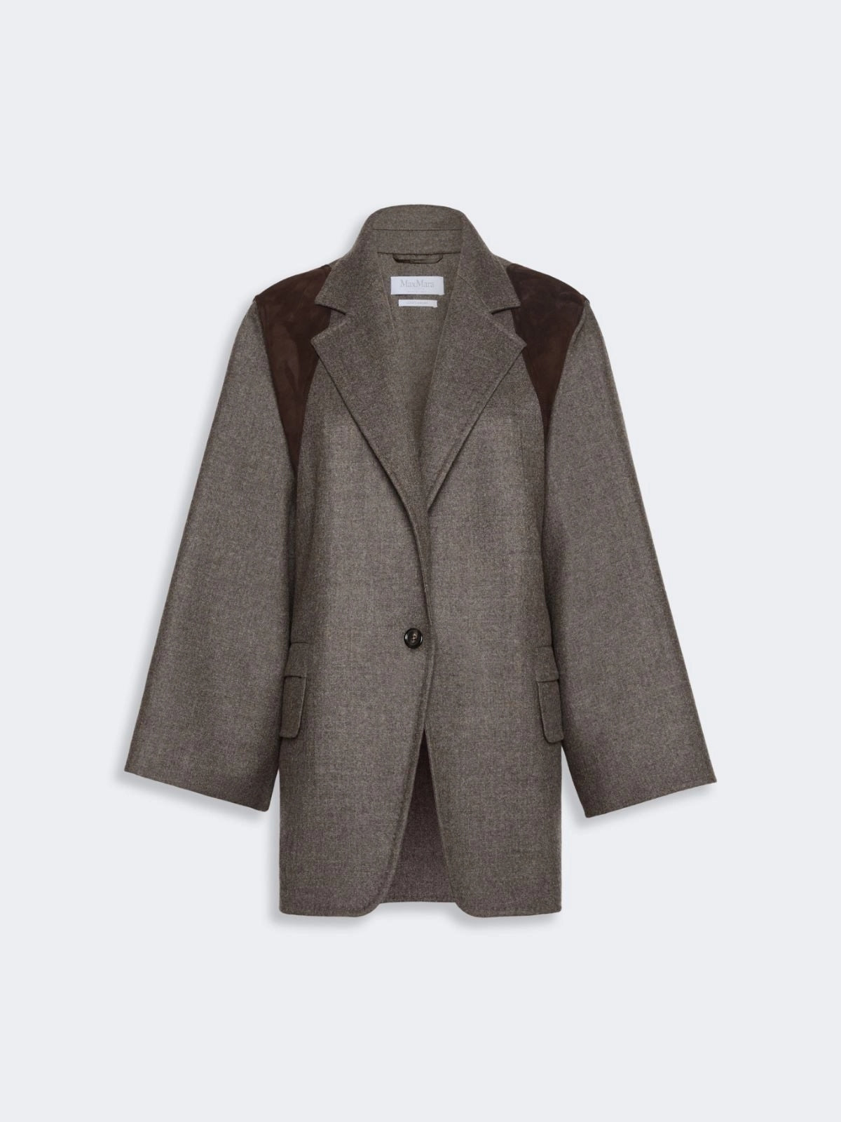 Blazer over in lana double - Marrone grigio MXSFENICE 003 MAX MARA SFILATA