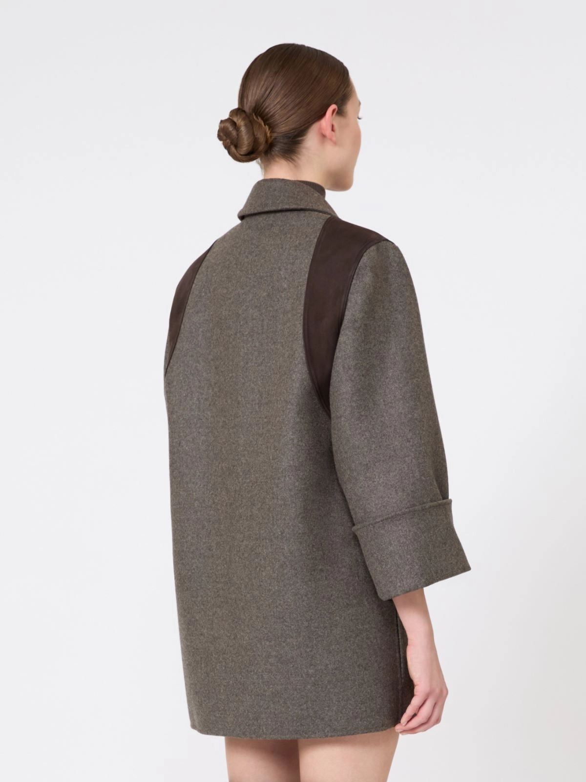 Blazer over in lana double - Marrone grigio MXSFENICE 003 MAX MARA SFILATA