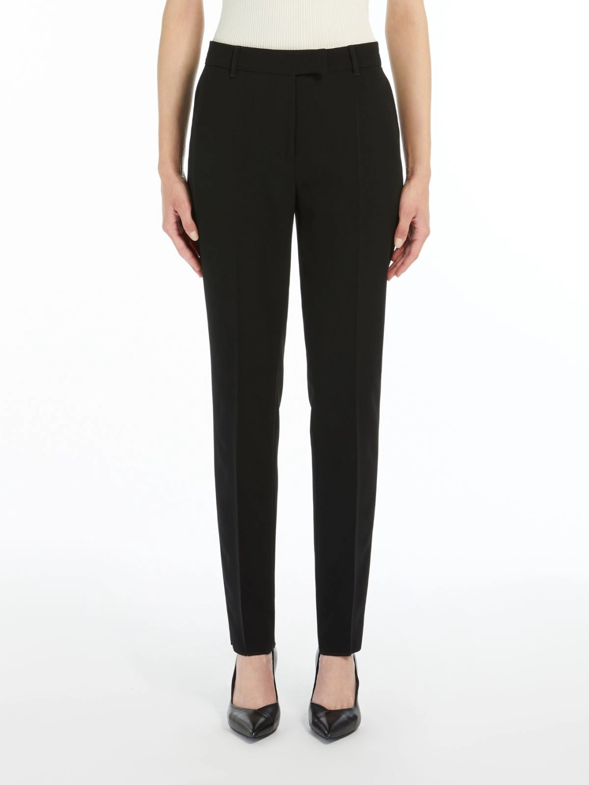 STUDIO<BR/>Pantalone dritto in cady - Nero JERTA 001 MAX MARA STUDIO