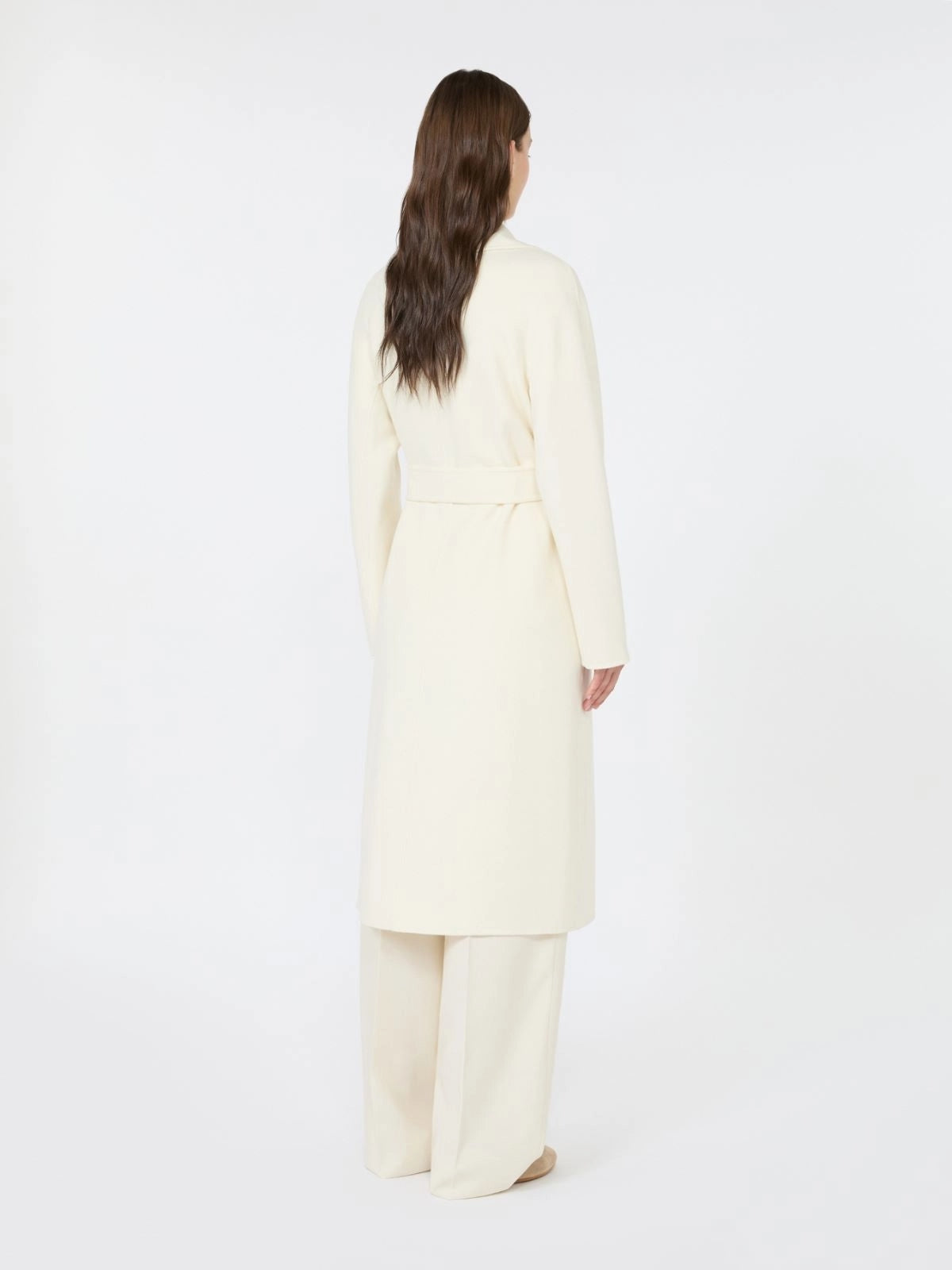 STUDIO<BR/>Cappotto lungo a vestaglia in lana, cachemire e seta - Bianco MSTCLES 003 MAX MARA STUDIO