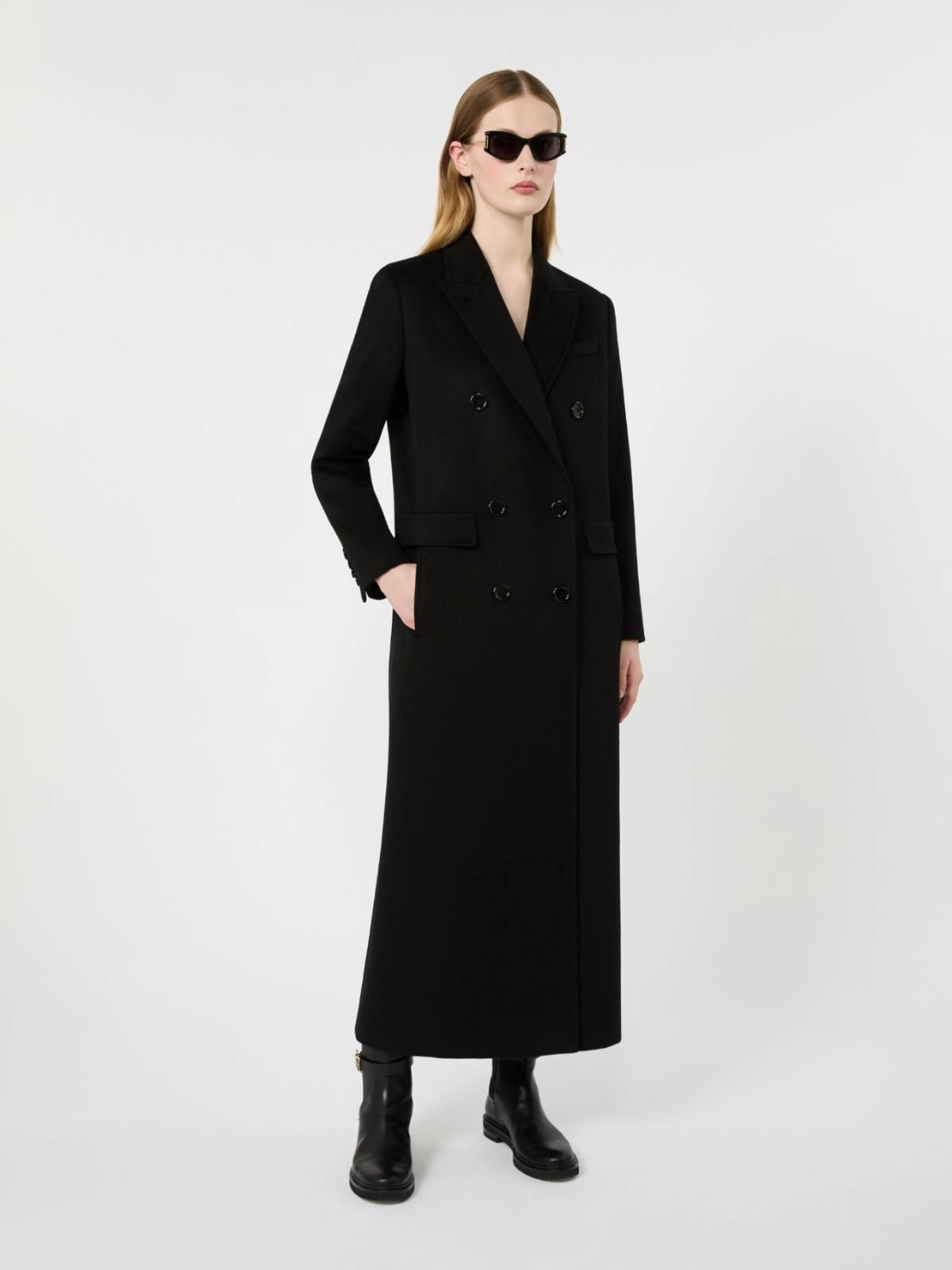 STUDIO<BR/>Cappotto doppiopetto in lana - Nero MSTEFFIGE 013 MAX MARA STUDIO