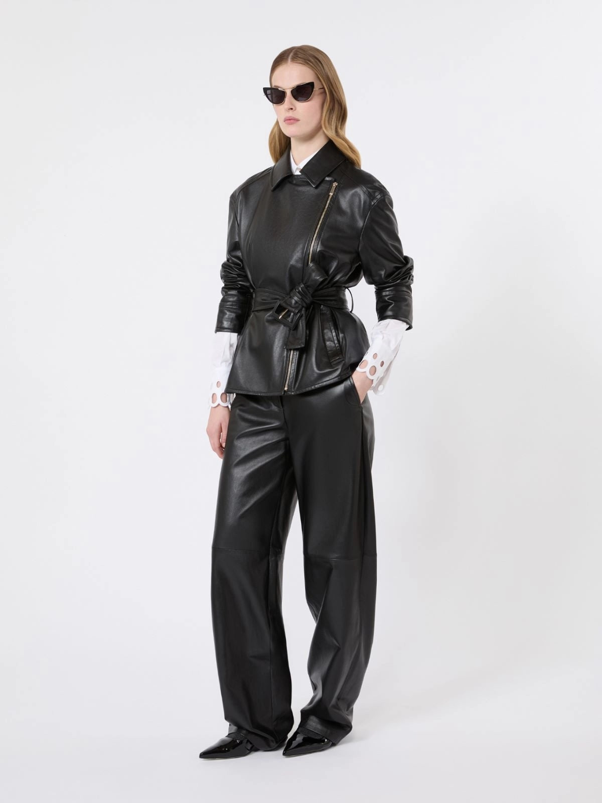 STUDIO<BR/>Giacca biker in nappa - Nero MSTGIUSTO 004 MAX MARA STUDIO