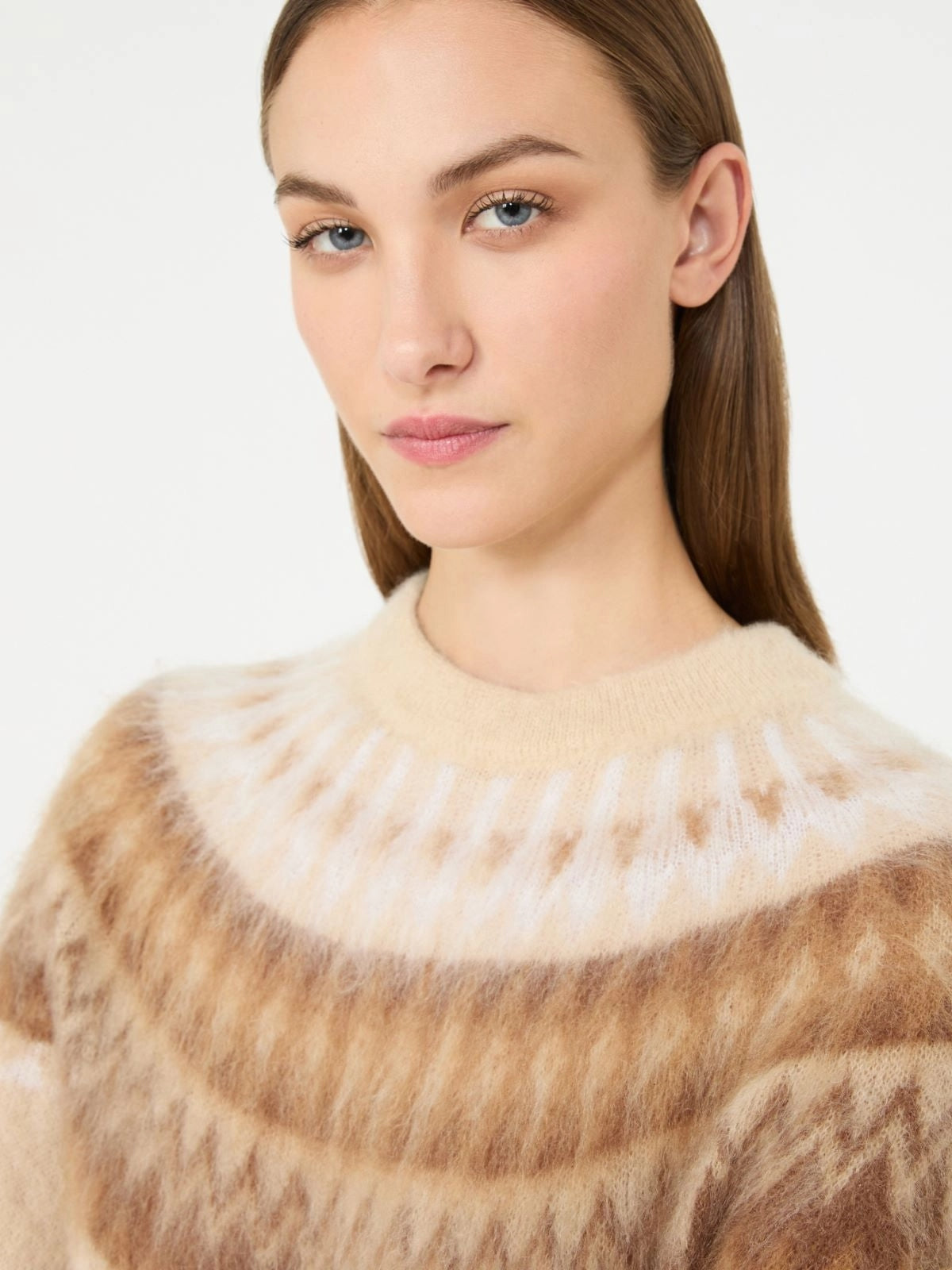 Maglia in lana e mohair Fair Isle - Ecru MSTGLASSA 001 MAX MARA STUDIO