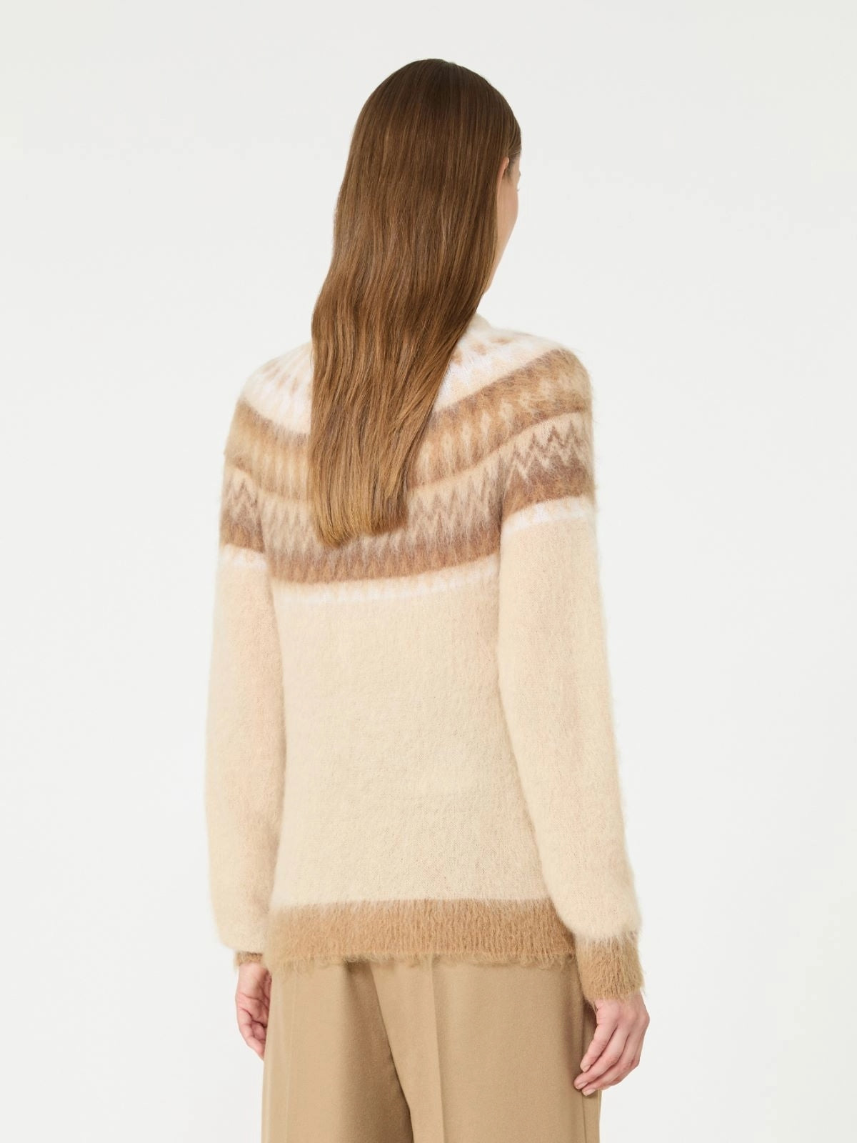 Maglia in lana e mohair Fair Isle - Ecru MSTGLASSA 001 MAX MARA STUDIO
