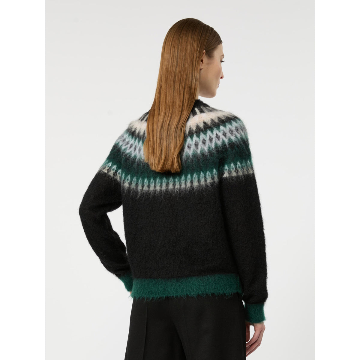 Maglia in lana e mohair Fair Isle - Nero Verde MSTGLASSA 003 MAX MARA STUDIO