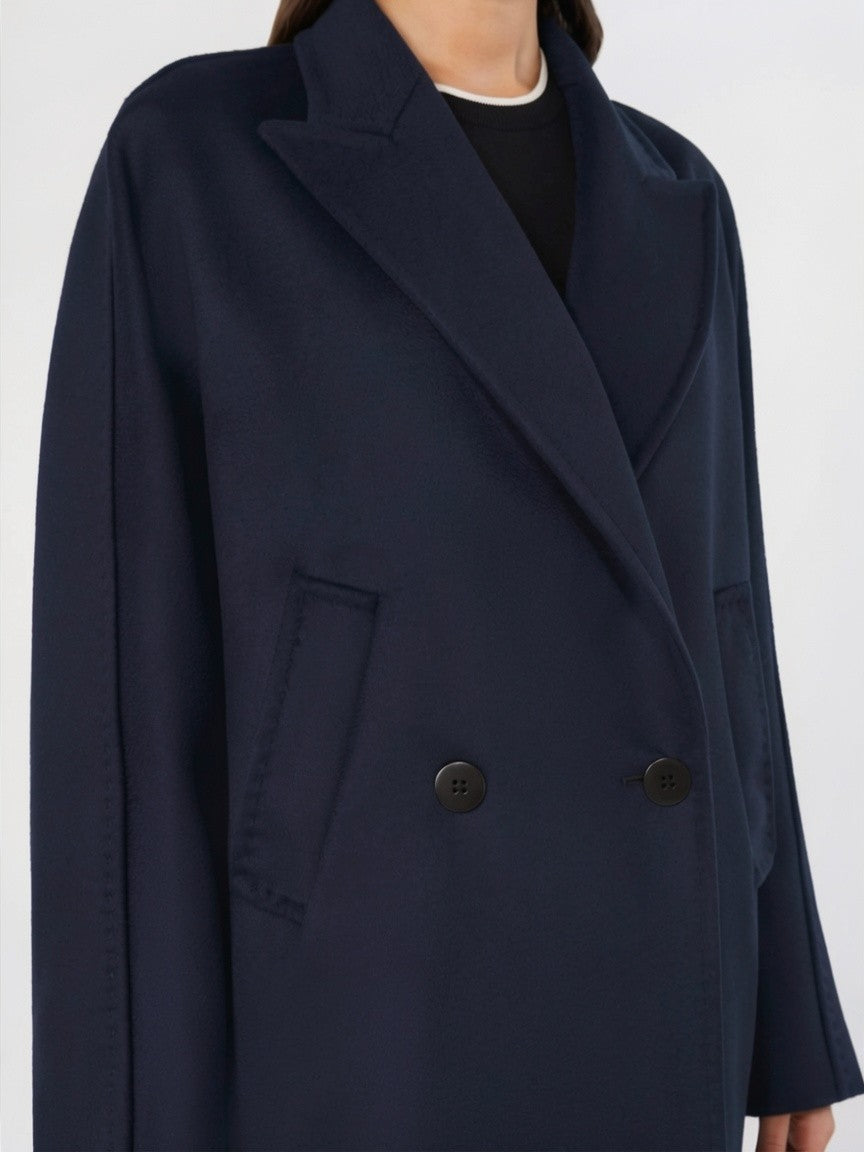 STUDIO<BR/>Cappotto doppiopetto in drap di lana - Blu MSTMASTRO 010 MAX MARA STUDIO