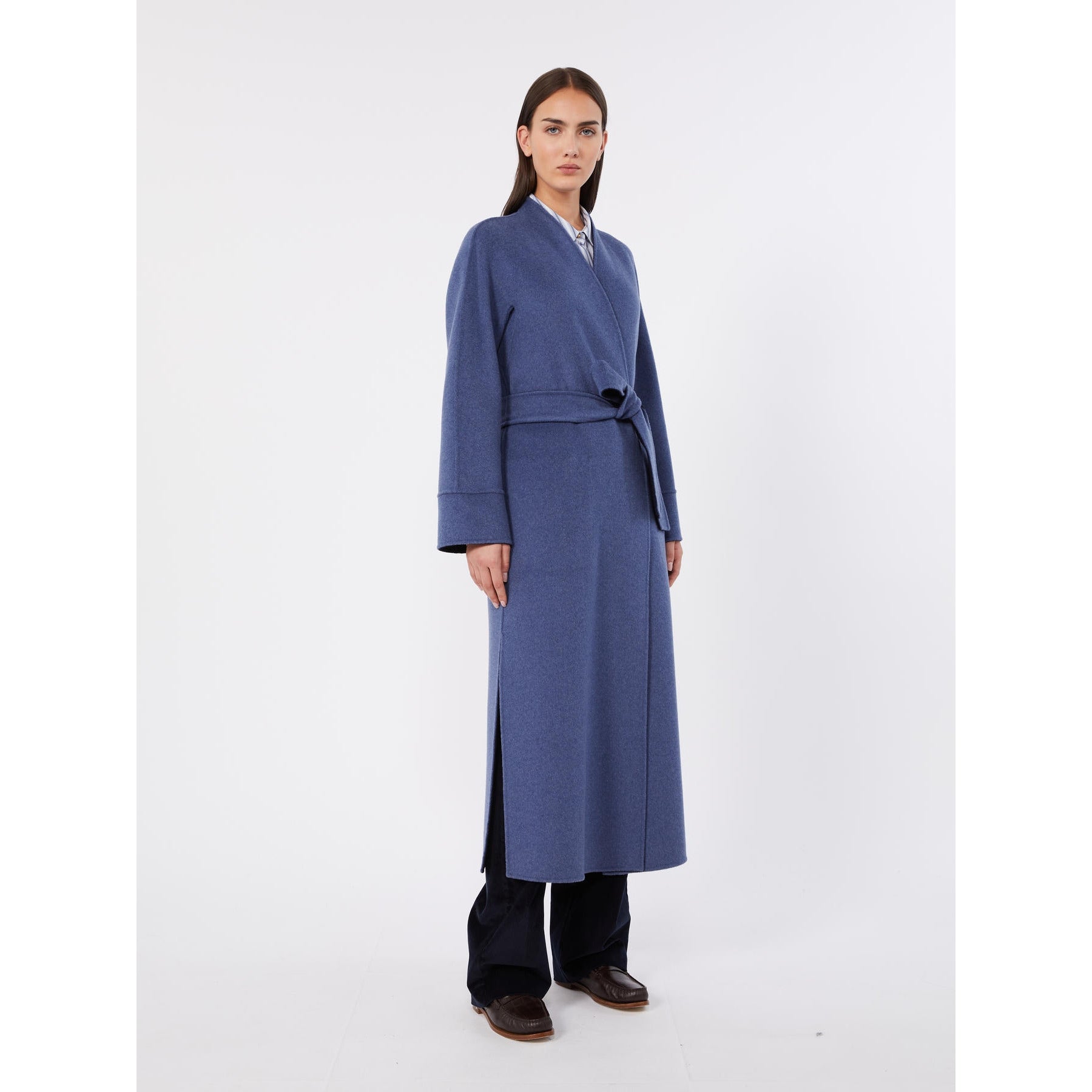 STUDIO<BR/>Cappotto lungo reversibile - Blu denim MSTNODO 002 MAX MARA STUDIO