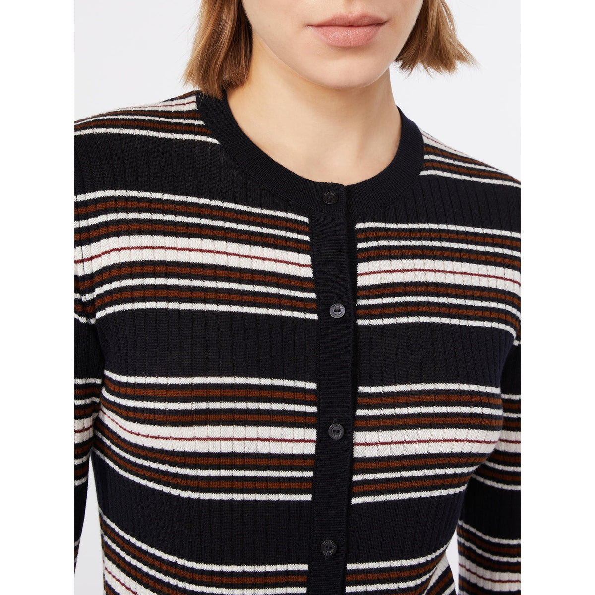 Max Mara Studio Cardigan lavorato a coste piatte MSTPIOMBO 001 MAX MARA STUDIO