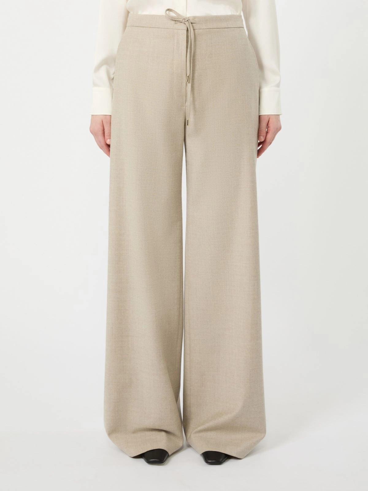 STUDIO<BR/>Pantalone jogging in flanella di lana - Beige MSTRECENTE 052 MAX MARA STUDIO