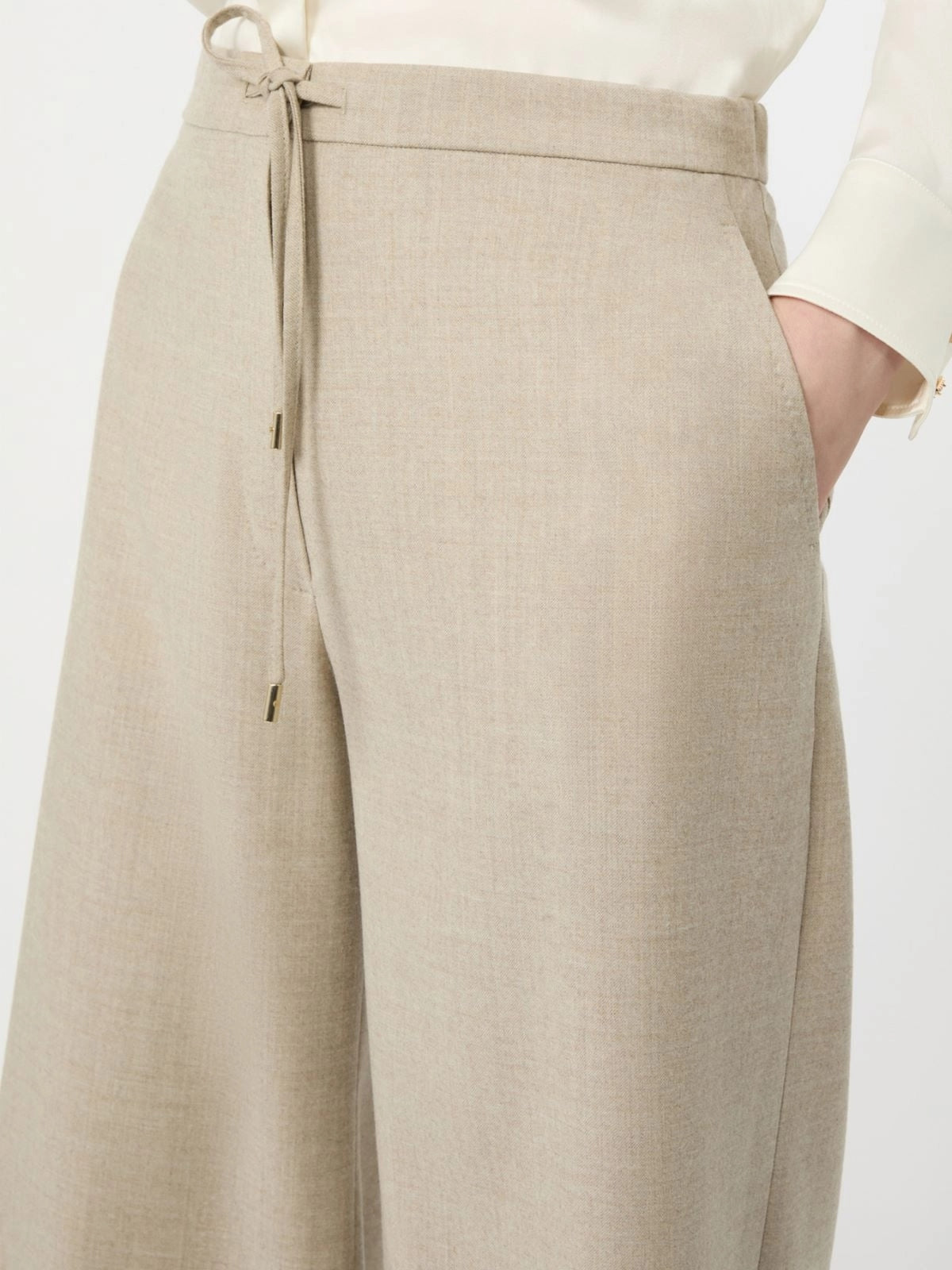 STUDIO<BR/>Pantalone jogging in flanella di lana - Beige MSTRECENTE 052 MAX MARA STUDIO