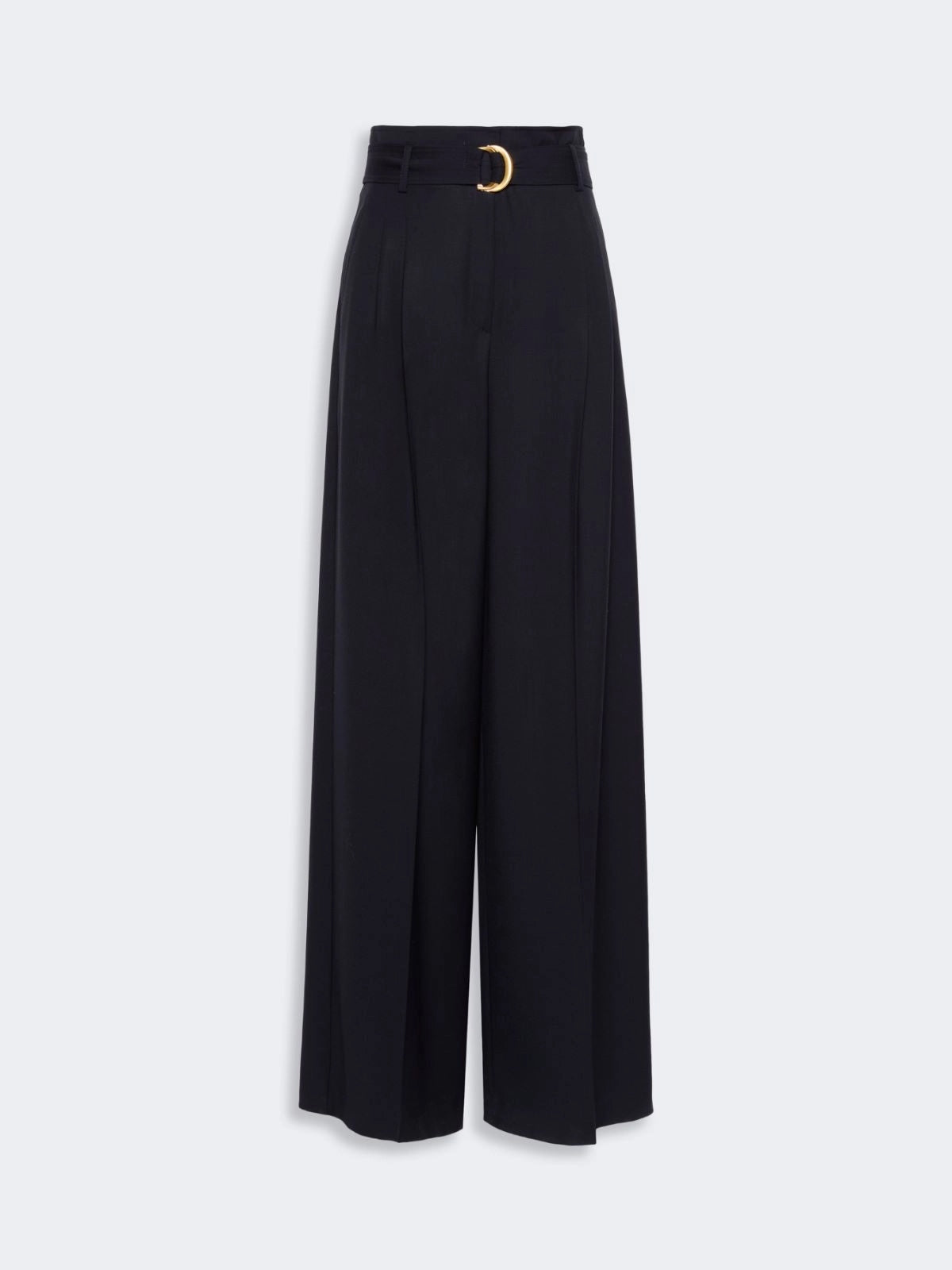 STUDIO<BR/>Pantalone a vita alta in tela di lana - Blu MSTSERIO 008 MAX MARA STUDIO