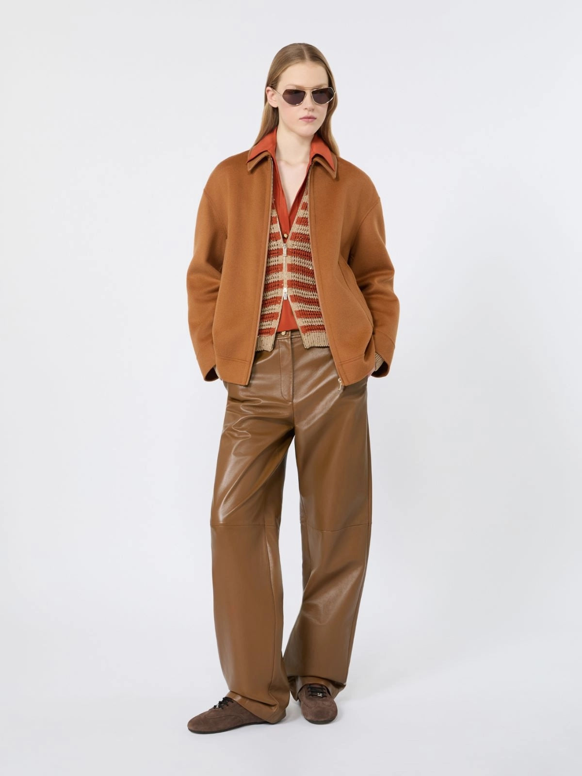 STUDIO<BR/>Cappotto in doppio di lana, cachemire e seta - Caramello MSTSFERE 083 MAX MARA STUDIO