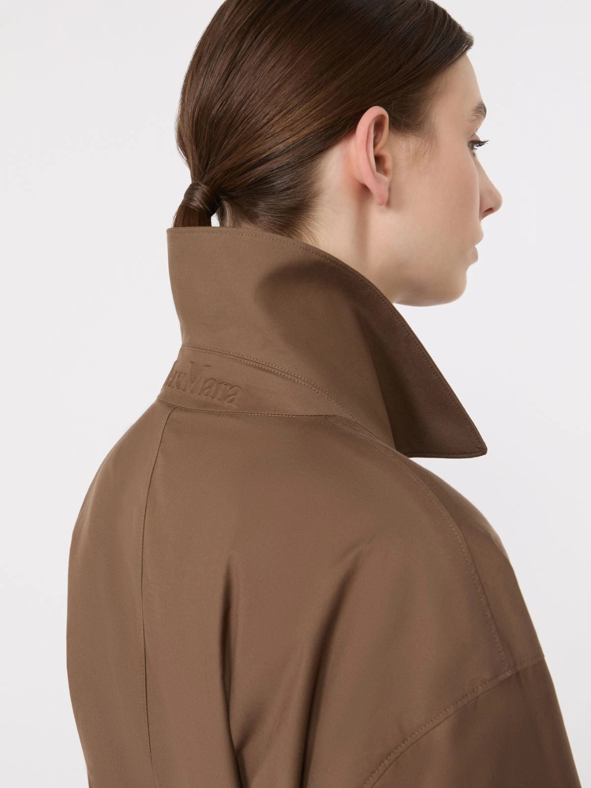 MAX MARA THE CUBE<BR/>Trench midi in twill di cotone antigoccia - Marrone MTCANTONIA 011 MAX MARA THE CUBE