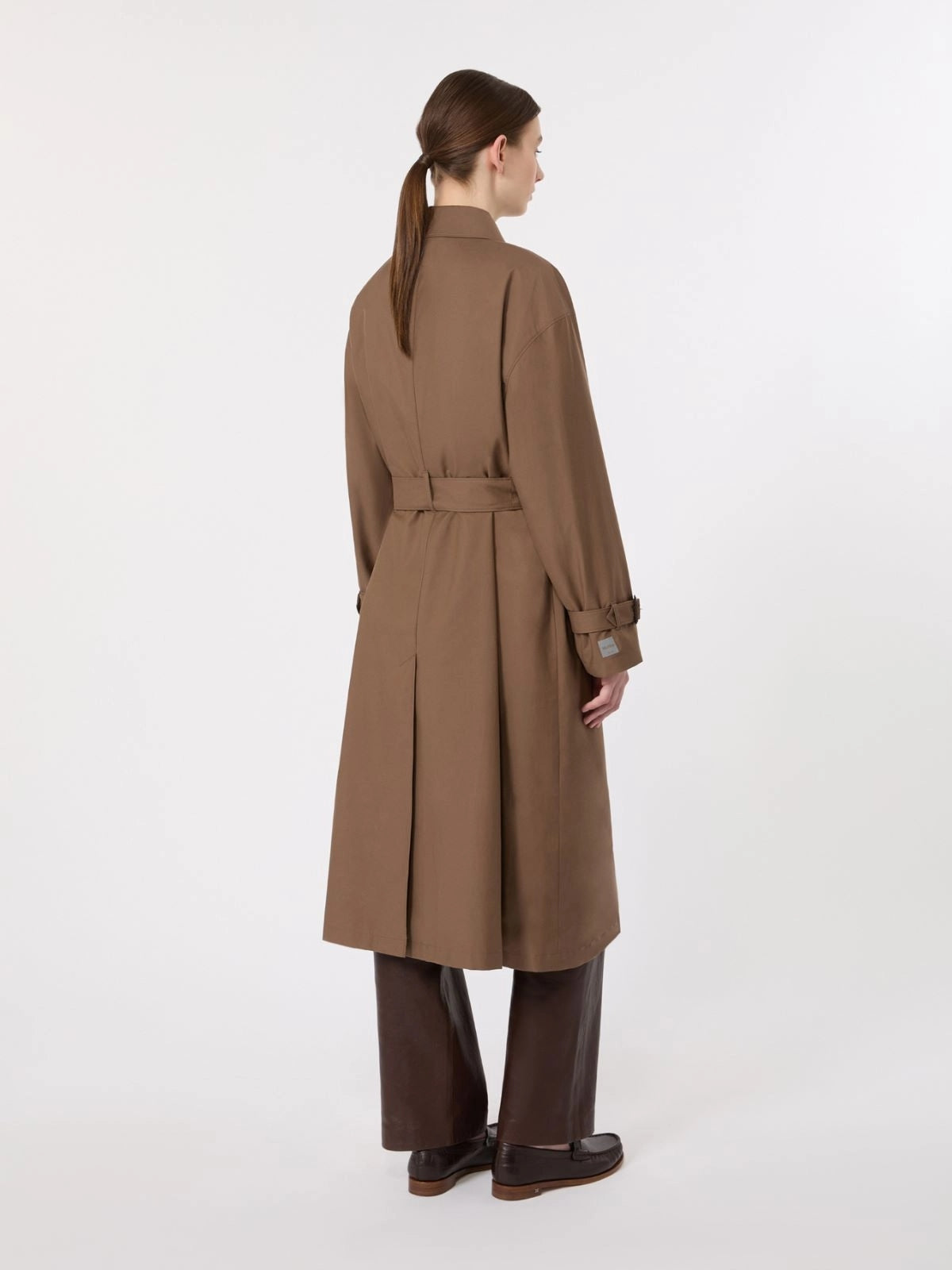 MAX MARA THE CUBE<BR/>Trench midi in twill di cotone antigoccia - Marrone MTCANTONIA 011 MAX MARA THE CUBE