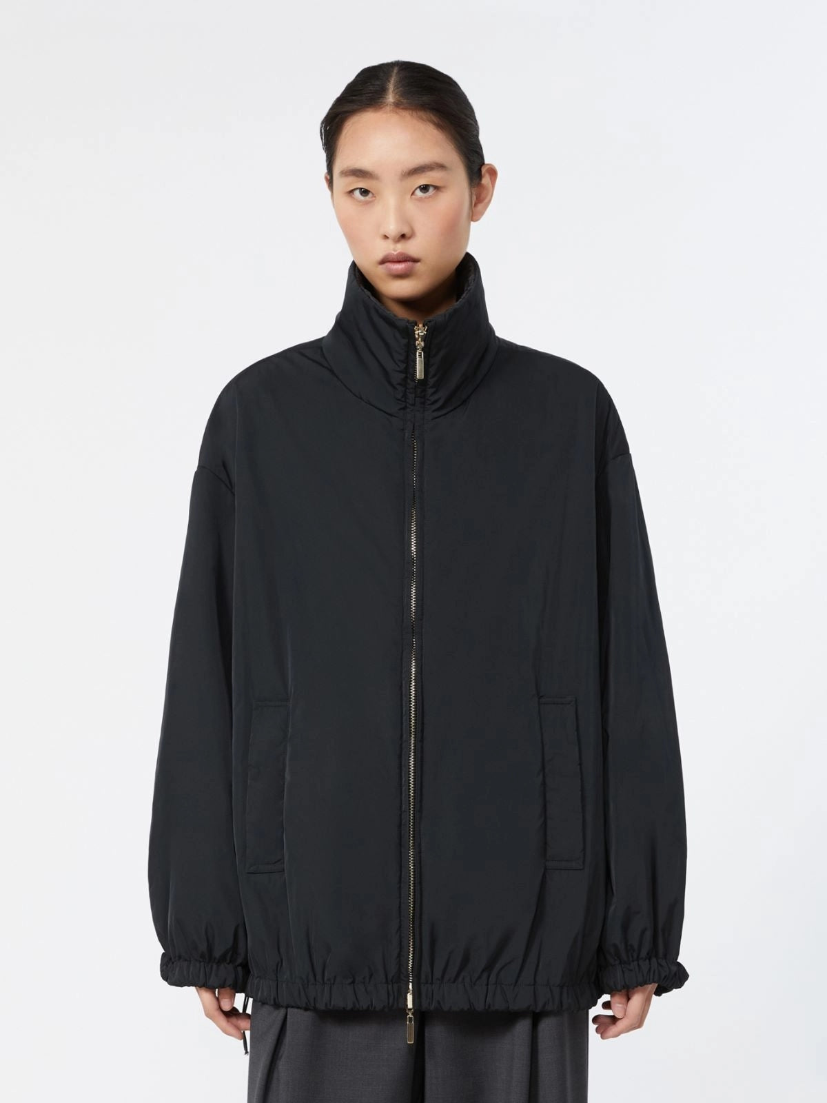 MAX MARA THE CUBE<BR/>Bomber imbottito reversibile in radzmir e tela antigoccia - Nero MTCCLAUDIA 004 MAX MARA THE CUBE