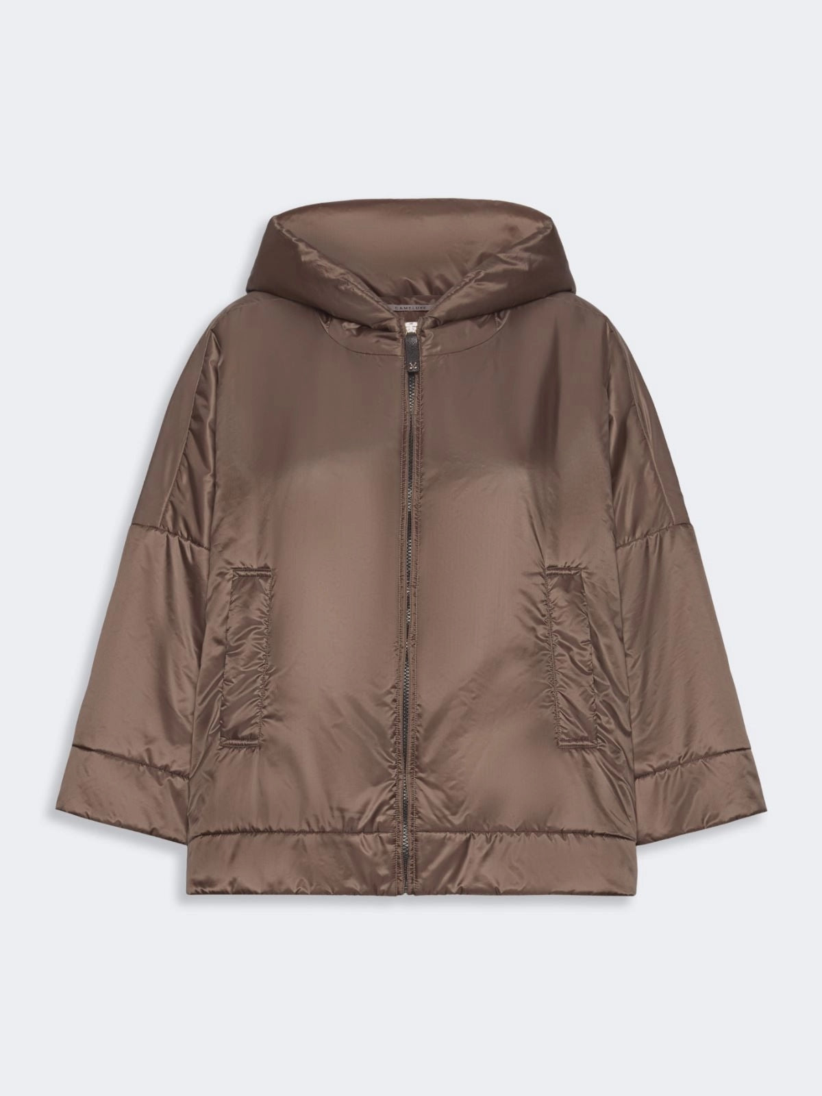 MAX MARA THE CUBE<BR/>Giacca imbottita in tela antigoccia con cappuccio - Marrone MTCFIORE 096 MAX MARA THE CUBE