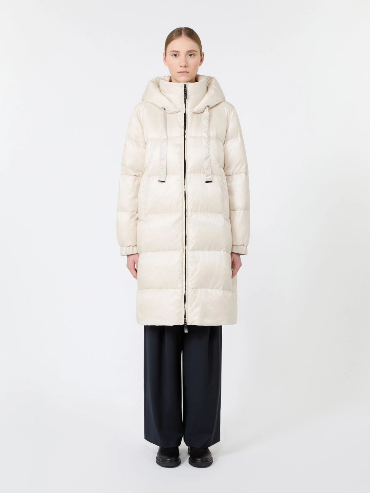 MAX MARA THE CUBE<BR/>Imbottito midi ampio in tela trapuntata antigoccia - Vaniglia MTCMARTE 033 MAX MARA THE CUBE
