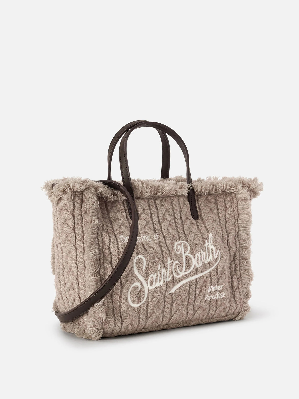 Borsa Colette grigia con lavorazione a trecce<BR/> COL0047 00462M MC2 SAINT BARTH