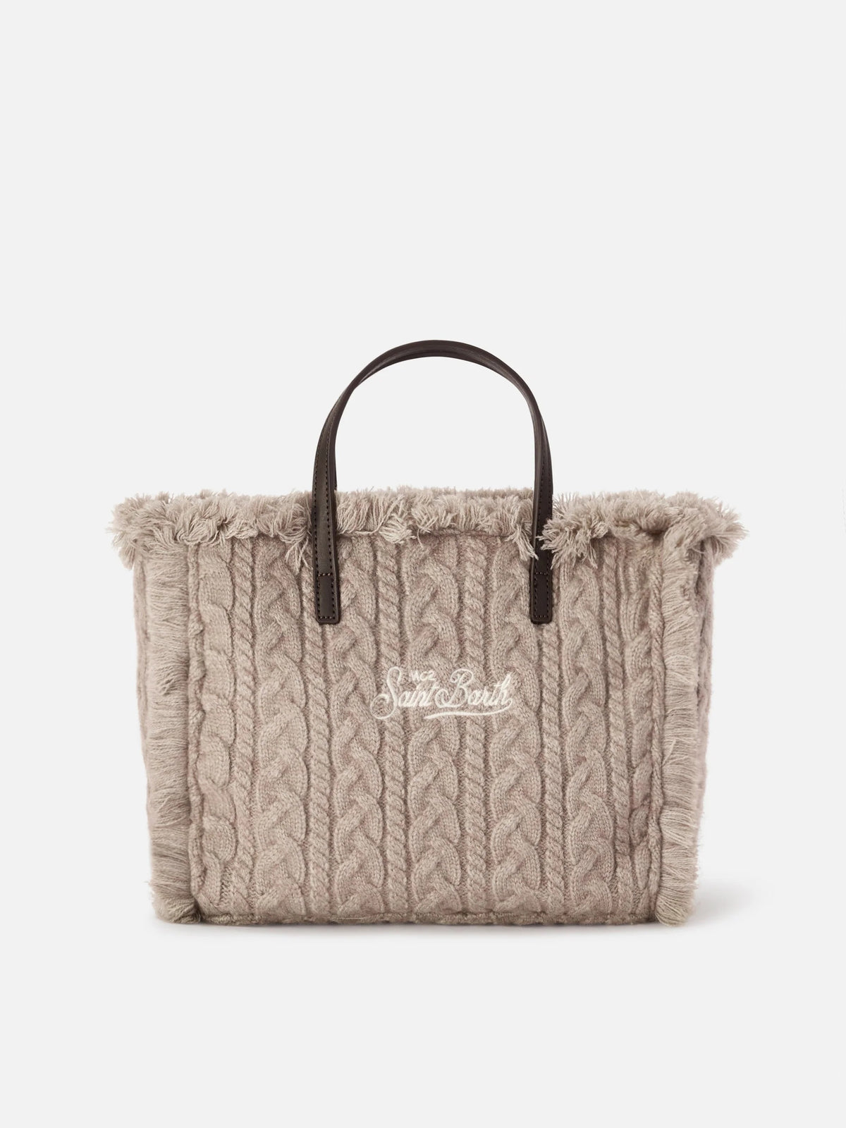 Borsa Colette grigia con lavorazione a trecce<BR/> COL0047 00462M MC2 SAINT BARTH