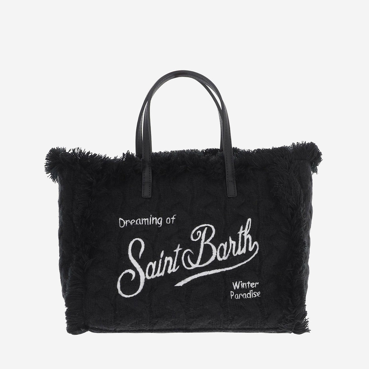 Borsa Colette nera con lavorazione a trecce COL0047 00474M MC2 SAINT BARTH