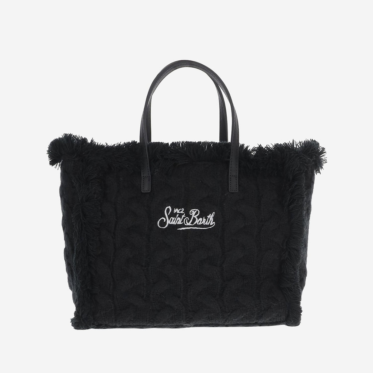 Borsa Colette nera con lavorazione a trecce COL0047 00474M MC2 SAINT BARTH