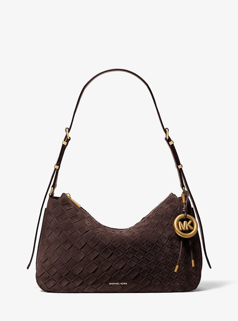 Borsa a spalla Nolita media in pelle scamosciata intrecciata a mano<BR/> 30F6AY5L2L 251 MICHAEL KORS