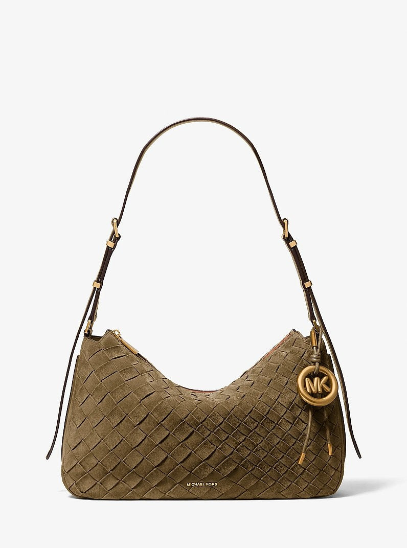 Borsa a spalla Nolita media in pelle scamosciata intrecciata a mano<BR/> 30F6AY5L2L 282 MICHAEL KORS